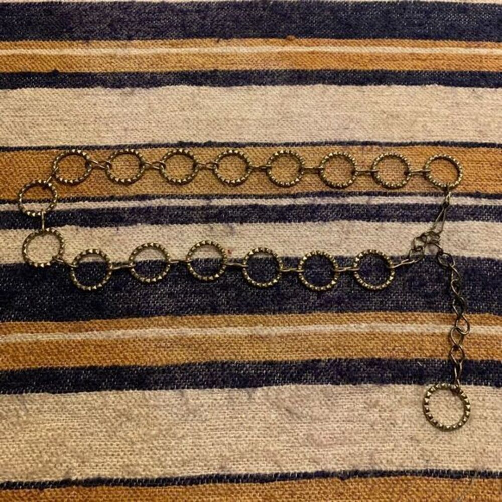 Vintage Womens Belt Metal‎ Adjustable Circle Chain Geometric 90s Y2K Boho Hippie